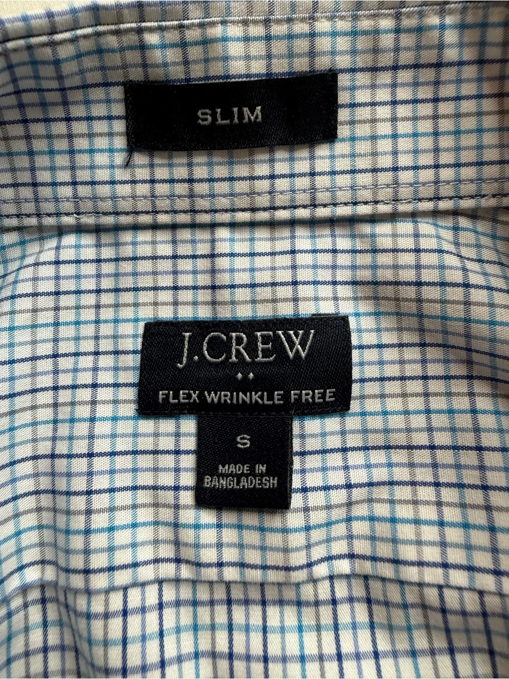 J. Crew Slim Fit Light Blue Micro-Check Dress Shirt